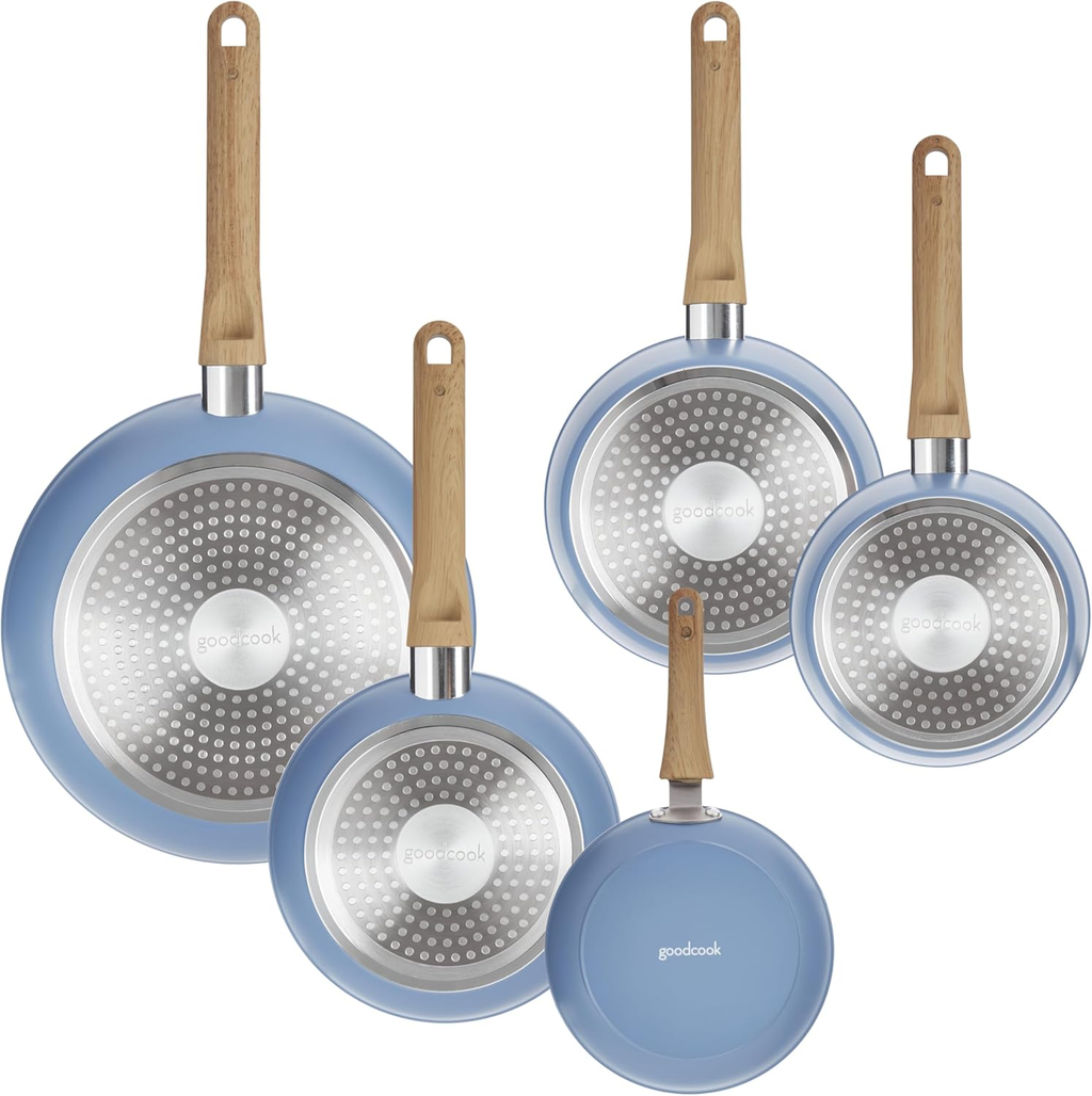 10-Piece Healthy Ceramic Titanium-Infused Cookware Set, Light Blue – P
